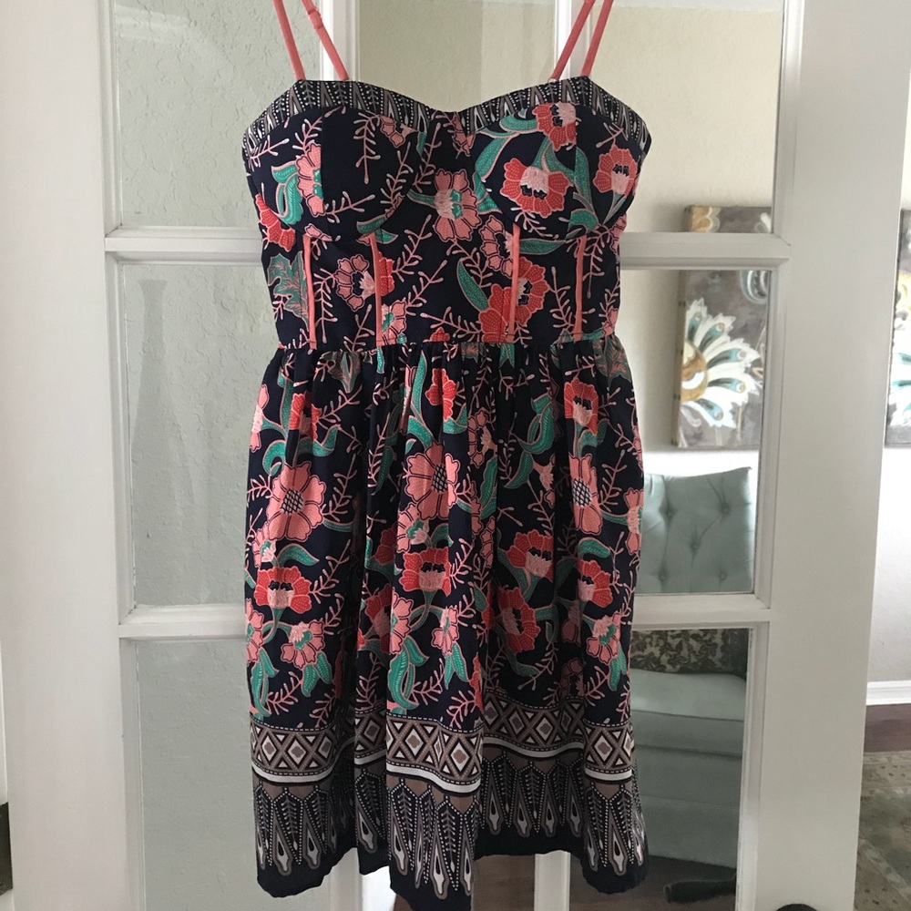 Band of gypsies navy and coral dress medium!